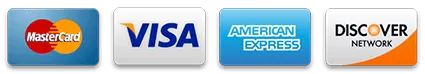 Accepted payment methods: Mastercard, Visa, American Express and Discover
